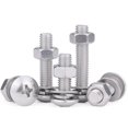 thumbnail image 1 of Tornillos y tuercas hexagonales de botón brillar M6 x 16 mm 304 acero inoxidable 50 piezas, 1 of 5