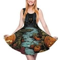 thumbnail image 2 of 2024 Dress Skate Printed Elegant Size Big Female Summer Dresses Fashion Halloween Spooky Sleeveless Dress Mansion Haunted Vegan, 2 of 7