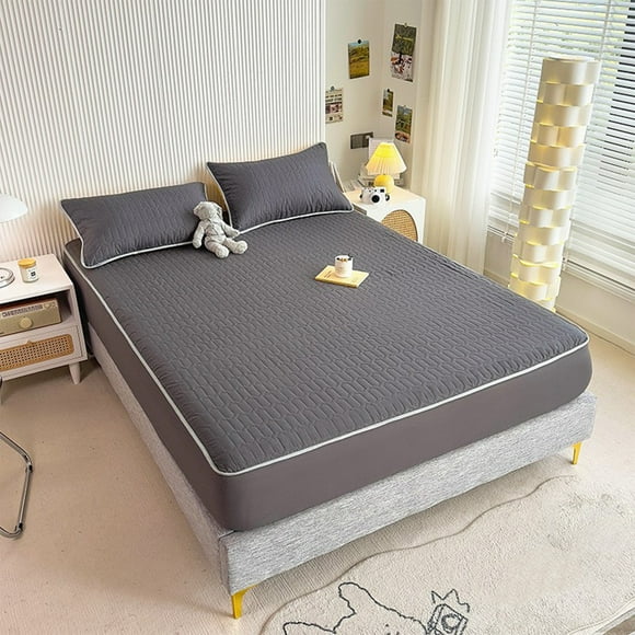 TIMIFIS Pillowcase and Bed Sheet Summer Level Cool Sense of Silk Bed Sheet Set of Three of Ice Silk Hats for Double Bed Bedroom Bed Closet Organizer