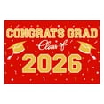 thumbnail image 2 of FENGGHAO 2026 Graduation Backdrop Red Gold Photo Booth Banner Class of 2026 Party Decor Fabric Background for Grad Celebrations, 2 of 7