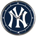 thumbnail image 1 of New York Yankees Round Chrome Wall Clock, 1 of 1