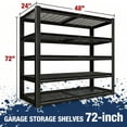 thumbnail image 3 of Prilinex 2500LBS Metal Storage Shelves Wire Shelving Unit Garage Storage Rack 48"W x 24"D x 72"H Heavy Duty Industrial Shelving, 3 of 5