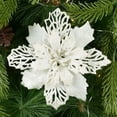 thumbnail image 5 of 5 piezas de flores artificiales de Navidad con purpurina de 9 a 16 cm, adornos para árbol de Navidad para el hogar, flores falsas, adornos navideños, decoración de Año Nuevo, 5 of 5
