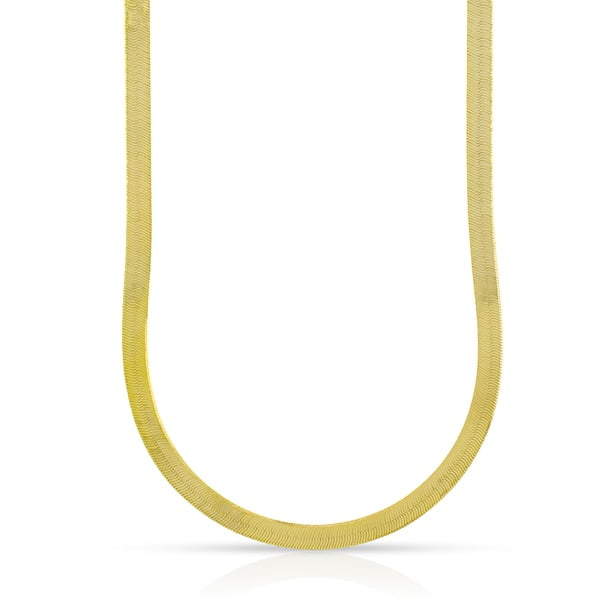 10K Yellow Gold 4mm Herringbone Chain Necklace 16" 24" by