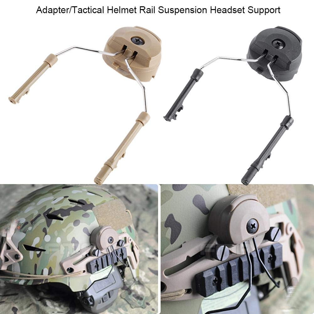 Bronceado Ichiias 1Pair Tactics para Sordin Type Headset Holder para Fast Helmet Rail Adapter Set