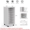 thumbnail image 4 of Wood  Storage Drawer Cart, Makeup Organizer and Storage with 10 Large Clear Drawers, White, 4 of 12