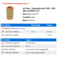 thumbnail image 2 of Air Filter - Compatible with 1996 - 2002 GMC C3500HD 4 X 2 1997 1998 1999 2000 2001, 2 of 2