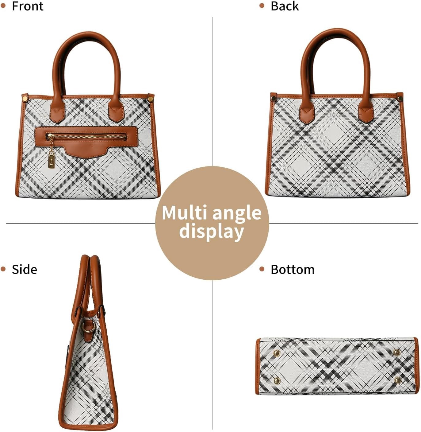Purses and Handbags for Women, 3 count Women's Handbags Fashion PU Leather, Tote  Top Handle Satchel Purse Bags