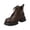 Brown, variant on Thick Platform Lace Up Combat Boots Daily Office Commuting, Heavy Lug Sole Moto Booties Autumn Casual Strolling, Comfortable Holiday Travel Footwear Weekend Travel Trip Wear, Brown 9.5