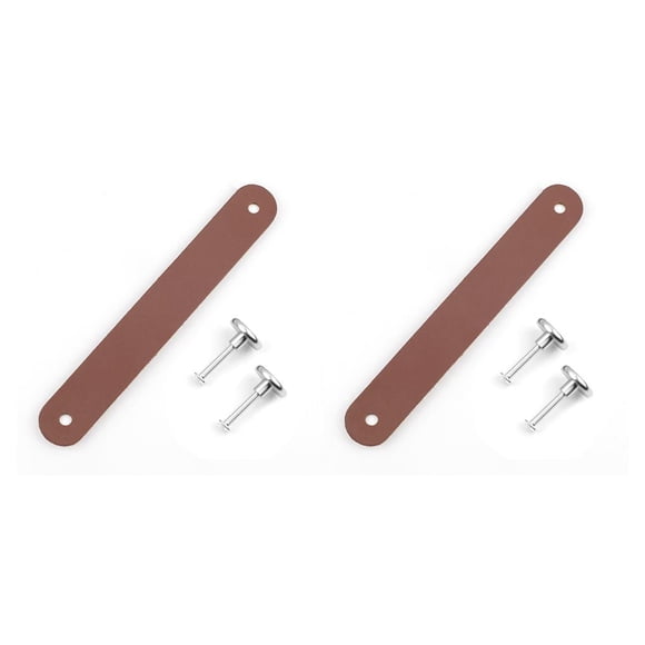 Matsuzay Tirador de cuero para armario, manualidades DIY, decoración moderna, tiradores de muebles, tiradores de puerta, armario impermeable, Marrón 2Conjunto
