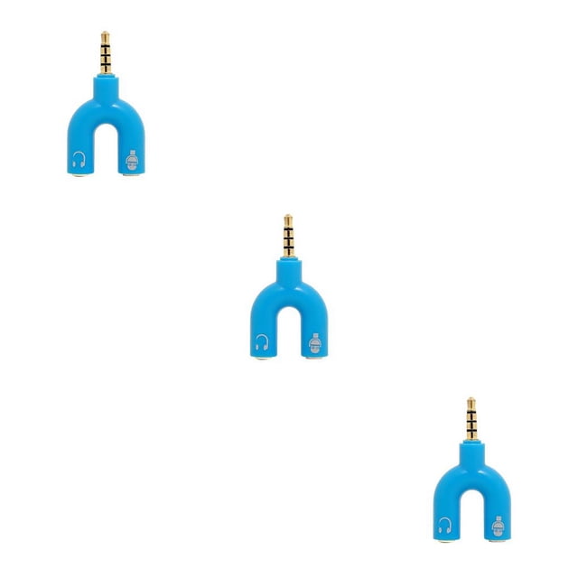 Matsuzay Divisor de audio de 3,5 mm Conector estéreo 2 en 1 Convertidor de sonido externo Micrófono Auriculares Computadora Tablet Accesorios azul Type1 NO1
