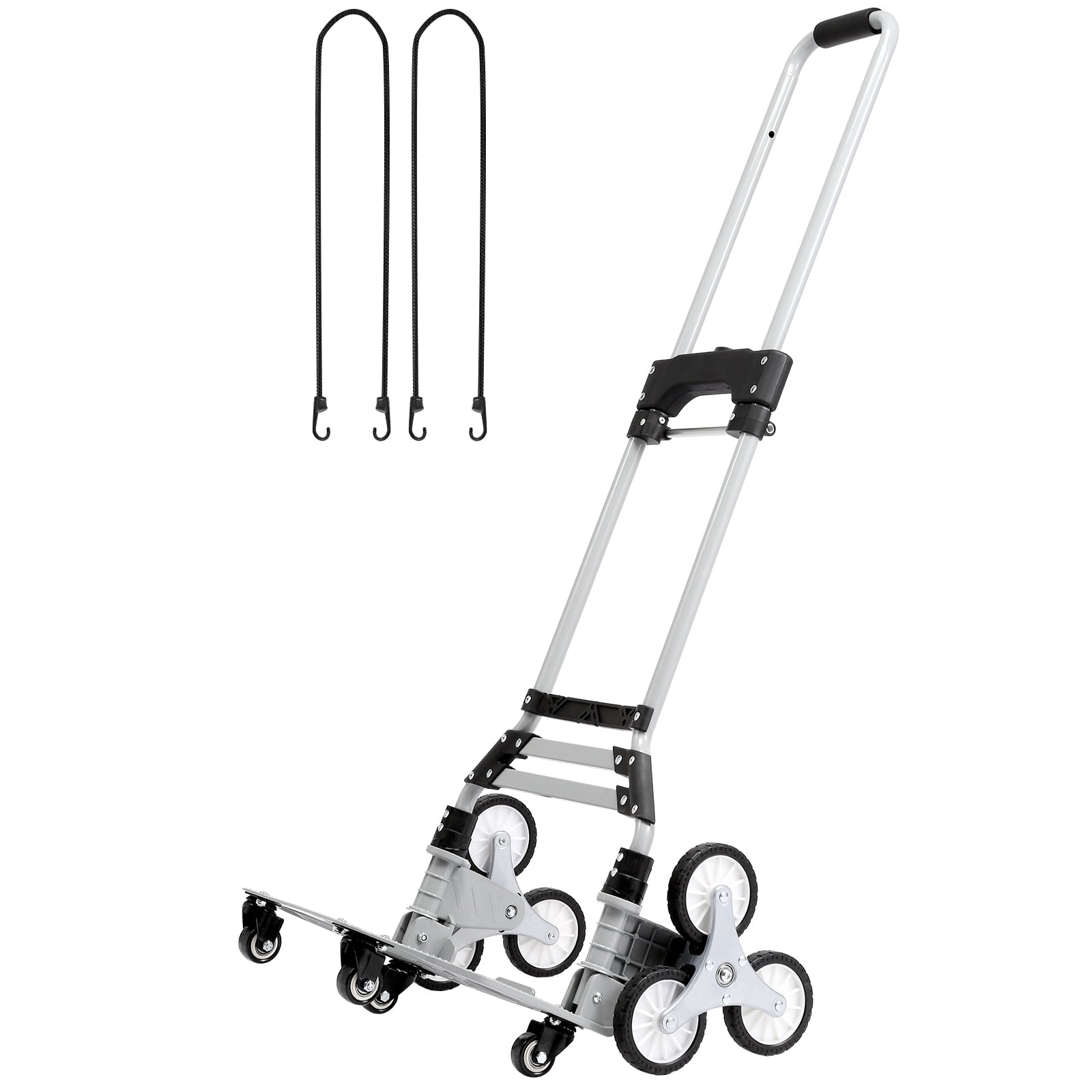 KFFKFF Stair Climbing Cart Foldable Hand Truck 15.4''x10.6'' w/ Adjustable Handle