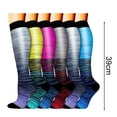 thumbnail image 3 of CSChome Bas de Compression 6 Paires Unisexes Haute Élasticité Antidérapant Rayé Soutien Grande Circulation Course Soins Athlétiques, 3 of 7