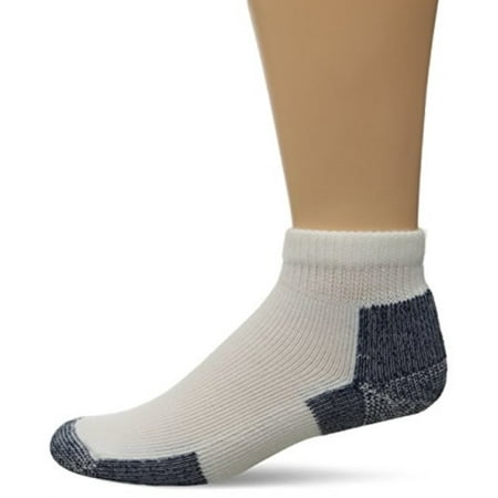 thorlos unisex jmx running thick padded ankle sock, white,