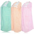 thumbnail image 3 of JEFFRICO 3 Pack House Dresses for Women with Pockets - Lightweight Breathable Sleeveless Muumuu & Nightgowns - Snap Front Housecoat and Dusters for Women, 3 of 4