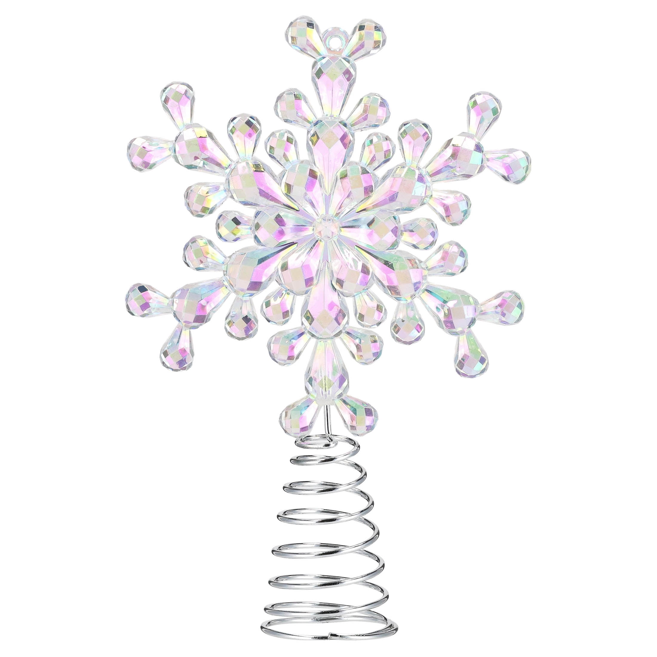 Mini Snowflake Christmas Tree Topper, Iridescent, 7", by Holiday Time