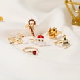 thumbnail image 3 of Jinsinto 6Pcs Christmas Ring Set for Girls Christmas Tree Santa Crutches Elk Rings Festive Crystal Rhinestone, 3 of 4