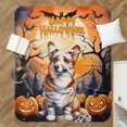 thumbnail image 4 of Mummy Corgi Happy Halloween with Pumpkins Bats Spooky Fun Cozy Sherpa Blanket Welsh Corgi Dog Lover Gifts Idea Warm Soft Throw Blanket - 00019, 4 of 5