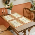 thumbnail image 2 of Happy Fall Placemats Set of 4, Autumn Leaves Table Mats Linen Fabric Placemat 12 x 18 Inch Heat Resistant Table Mats for Fall Harvest Thanksgiving Home Kitchen Decor Supplies, 2 of 4