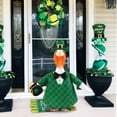 thumbnail image 5 of Guvpev St. Patrick's Day Goose Outfit - Lucky Irish Green Plaid Costume with Orange Beard and Pot of Gold - Festive Saint Paddy's Day Clothes for 23" Outdoor Porch Goose Statues, 5 of 14