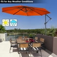 thumbnail image 5 of Costway 10 Ft Hanging Umbrella Patio Sun Shade Offset Outdoor Market Cross Base Orange, 5 of 11
