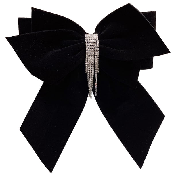 Pinza para el pelo con nudo de lazo grande vintage con borla de diamantes de imitación, pasador de mariposa para novia, fiesta de graduación, accesorios para el cabello para mujeres, niños y niñas de
