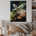 thumbnail image 2 of Designart "Insects in Flight White Dragonfly" Animals Print on Natural Pine Wood, 2 of 5