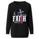 thumbnail image 3 of Puntoco Vestidos Mujer Verano Moda Mujer Cuello Redondo Manga Larga Camiseta Impresión Sudadera Blusa Tops, 3 of 3