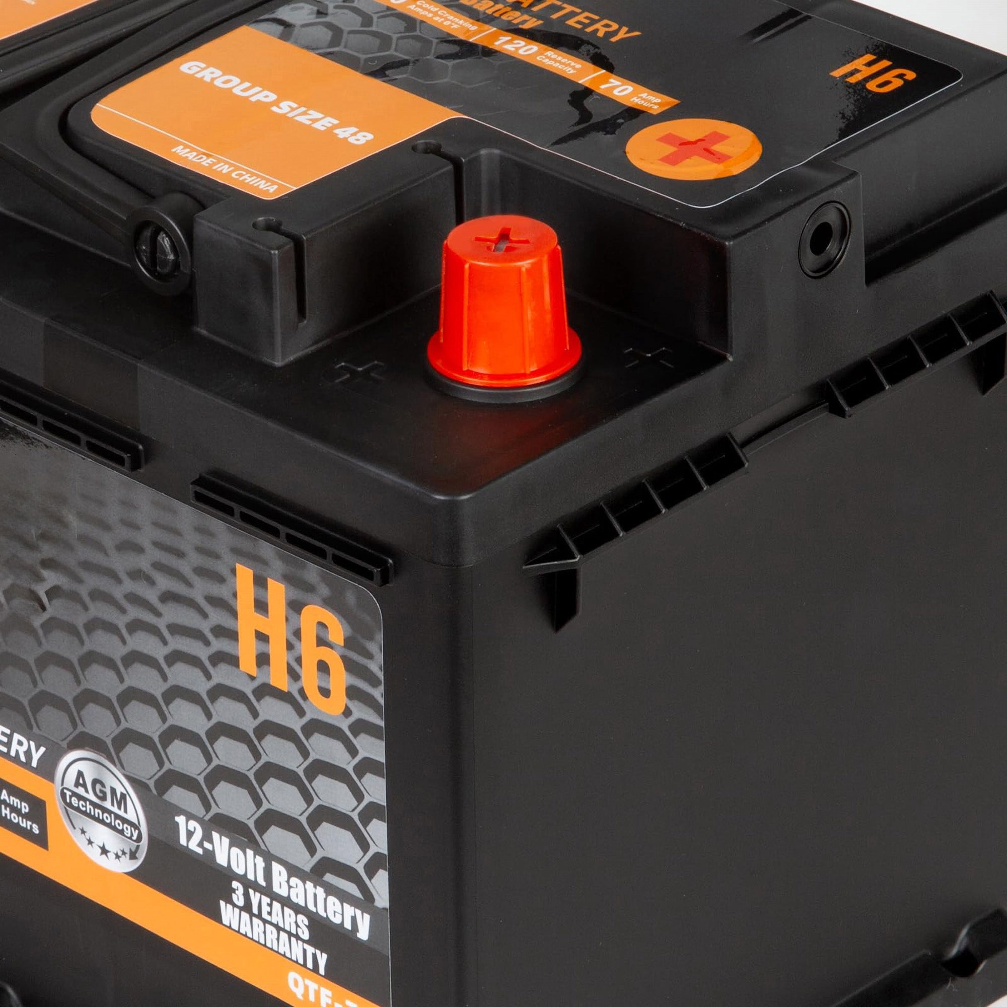 1AUTODEPOT BCI Group 48 Battery, AGM 12 Volt Rechargeable Automotive Batteries for Car, H6 760CCA 70Ah 120RC, Maintenance Free