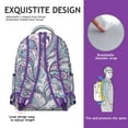 thumbnail image 5 of Floral Hippie Retro Style Waterproof School Bag - Spacious Compartment, 5 of 5