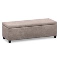 thumbnail image 2 of Simpli Home Avalon Faux Leather Storage Ottoman Bench in Distressed Gray Taupe, 2 of 13