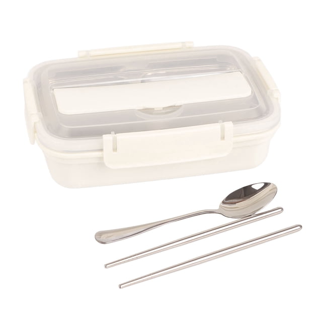 Boîte à Lunch Portable Boîte à Lunch 4 Compartiments Design 304 Acier Inoxydable Correspondant Vaisselle Conteneurs à Lunch Portables pour Bureau Scolaire
