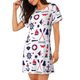 thumbnail image 2 of Balery Sailing Marine Travel Camisón de manga corta con cuello redondo para mujer, cómodo y elegante., 2 of 6