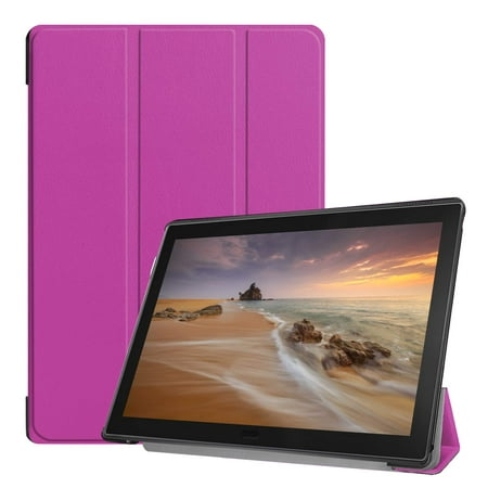 Lenovo Tab E10 Case, EpicGadget Slim Lightweight Smart Case Tri fold Stand Cover Case for Lenovo Tablet 2018 Tab E 10 (TB-X104F) 10.1 Inch Display (Purple)