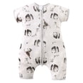 thumbnail image 1 of Qopobobo Boy Jumpsuit Baby Rompers Summer Newborn High Stretch Solid Color Breathable Cotton With Front Button Closure White,2-3 Years, 1 of 6
