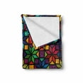 thumbnail image 2 of Geometric Soft Flannel Fleece Throw Blanket, Windows Glass Inspired Rainbow Colored Image with Flowers Like Artwork Print, Cozy Plush for Indoor and Outdoor Use, 50" x 60", Multicolor, by Ambesonne, 2 of 6