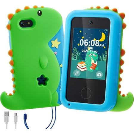 Joyfy Kids Smart Phone for Boys Kids Toys, Toddler Phone Toys with Dual Camera, Game, Music Player, Alarm Clock, 8GB Card, Best Christmas Birthday Gift for 3-11 Year Old(Dinosaur)