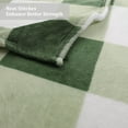 thumbnail image 6 of Unique Bargains Plush Buffalo Reversible Plaid Flannel Fleece Blanket, King, Green White, 6 of 8