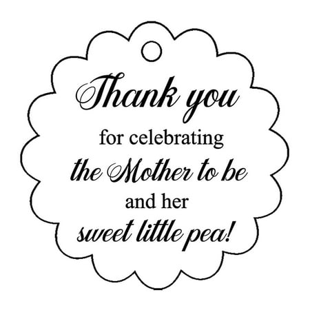 100 PCS Baby Shower Favors Gift Paper Hang Tags- Â Thank You For Celebrating The Mother To Be & Her Sweet Little Pea!