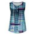 thumbnail image 3 of Usmixi Summer Tank Tops Western Print V-Neck Sleeveless T Shirts for Women Vintage Graphics Button Pleated Swing Henley Shirt Lightweight Tunic Blouse Vest Light Blue m Under $5, 3 of 3