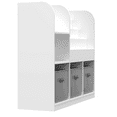 thumbnail image 6 of Aukfa Kids Bookshelf Toy Storage Organizer w/ 3 Collapsible Drawers, Gray, 6 of 8