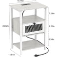 thumbnail image 2 of Nightstand with Charging Station, Bedroom Bedside Table with USB Ports and AC Outlets, Sofa Side End Table with Storage Drawer, Couch Side Table with Open Shelf for Living Room Office Dorm, 2 of 7