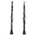 thumbnail image 4 of Bb Flat Clarinet Black Bakelite Silver Keys Woodwind Instrument with Carry Case Reed Cleaning Cloth Mini Screwdriver, 4 of 7