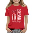 thumbnail image 2 of Grblisyd Girls 250 Anniversary USA Shirts 250 Year American Flag Tshirt Girls Patriotic Short Sleeve Crewneck Tee 4th of July Top, 2 of 5