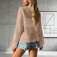 thumbnail image 5 of Women's Tie Front Crochet Boho Beach Hollow Out Lace Cover Up Lightweight Long Sleeve Cardigan Sweaters Beach Trnedy Vacation Crochet Cover Up, 5 of 5