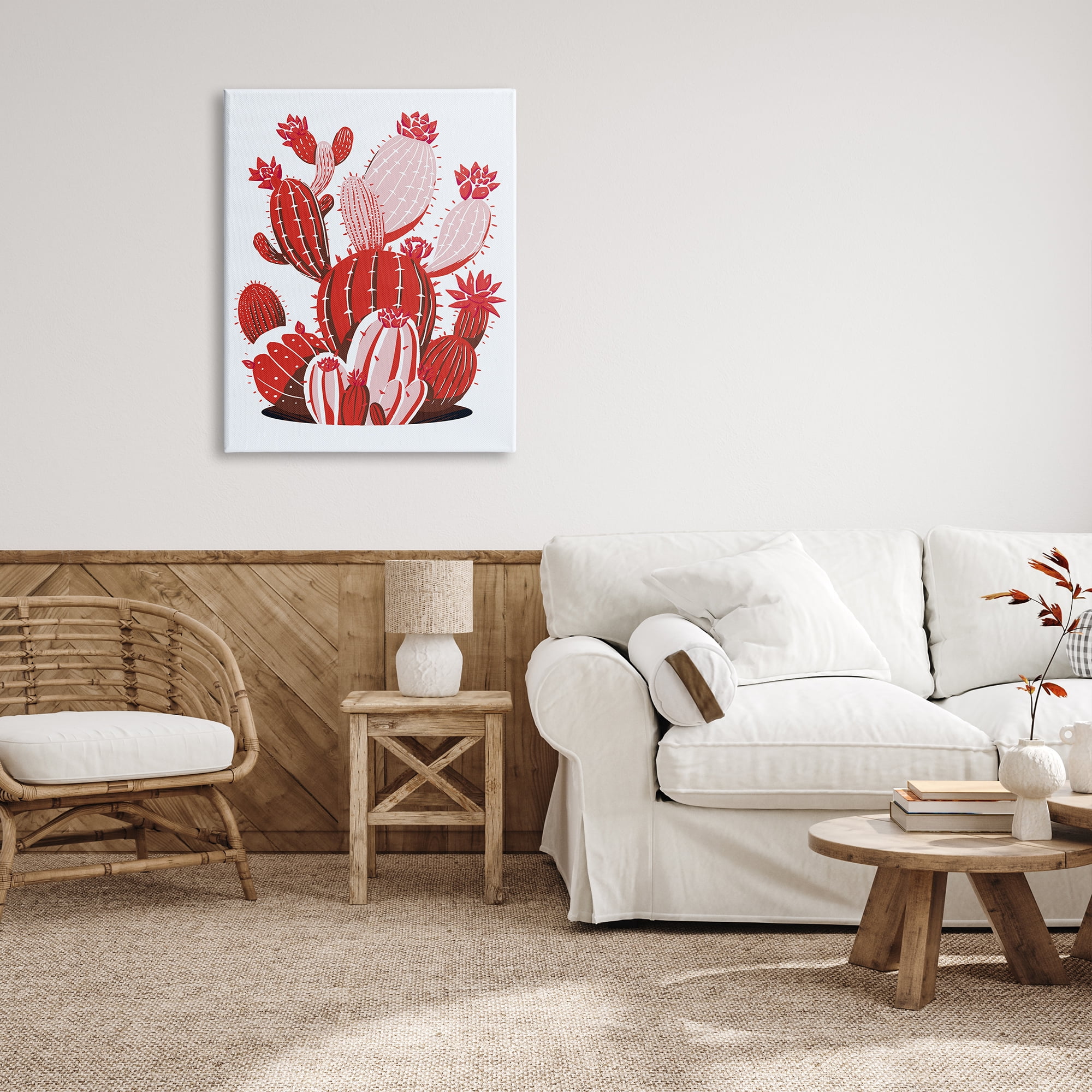Stupell Industries Modern Red Cacti Botanical & Floral Painting Gallery Wrapped Canvas Print Wall Art, 30 x 40