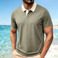 thumbnail image 2 of IhhxPro Men's Color Block Collared Shirt Quick Dry Short Sleeve Black T-Shirt Casual Golf Athletic Performance Slim Fit Summer XS-XL, 2 of 9