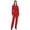 Red, variant on Womens Work Jumpsuit Fashion Button Coverall Casual Turn Down Collar Long Sleeve Romper Overall Professional Wear Red XXL