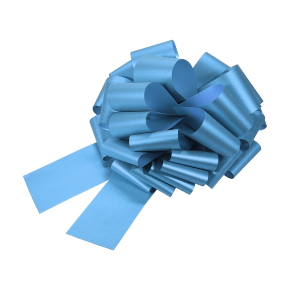 12 Inch Large Pull Bow Glitter Gift Wrapping Big Pull Bows Ribbon Light Blue for Wedding Baskets Presents Christmas Party