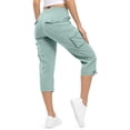thumbnail image 3 of USSUMA Cargo Capris for Seniors Straight Leg High Waisted Capri Cargo Pants Lightweight Quick Dry Hiking Pants with Pockets up to 50% Off, 3 of 6